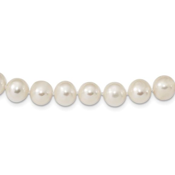 8-9mm White FW Cultured Pearl & Sterling Silver Necklace 20 Inch